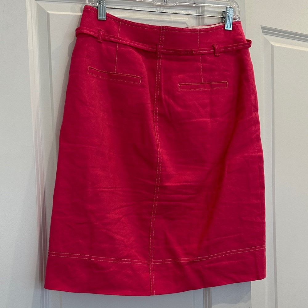 J. Crew Vibrant Pink Button-Front Pencil Skirt - Picture 6 of 7
